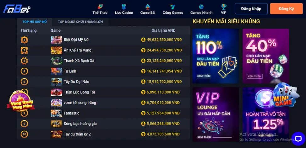Các chương trình khuyến mãi và ưu đãi Bắn Cá bwin bet hấp dẫn